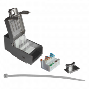 Модуль Keystone RJ45, Cat.6, STP, 90 градусов, белый